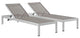 Silver Gray Shore Chaise Outdoor Patio Aluminum Set of 2