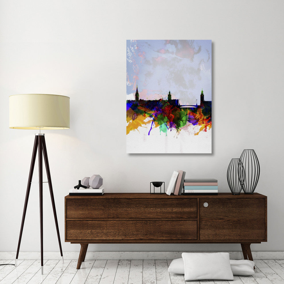 "Stockholm Watercolor Skyline" Fine Art Print