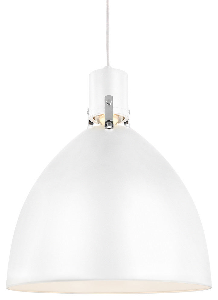 Generation Lighting 1-Light LED Pendant, Flat White