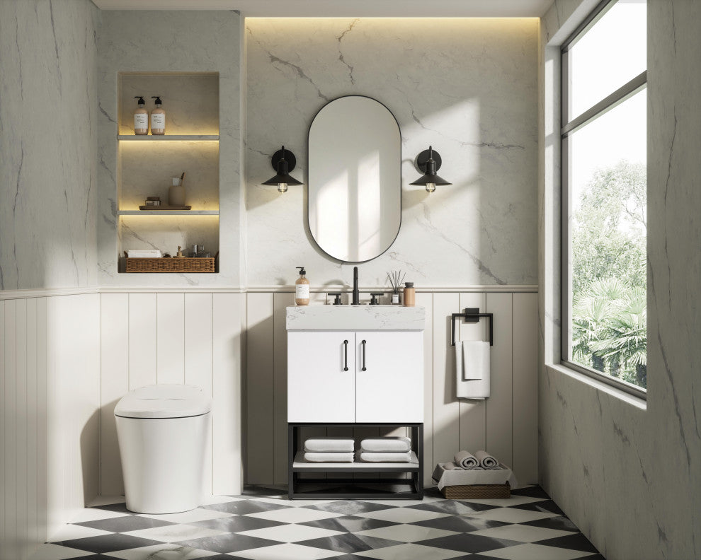 Home Living 24" Single Bathroom Vanity, White