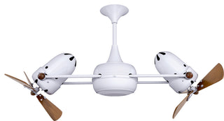 Duplo Dinamico Rotational Ceiling Fan With Mahogany Blades, Gloss White