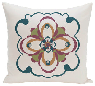 Kaleidoscope Too Geometric Print Pillow, Deep Sea, 20"x20"