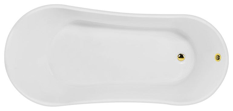67" Streamline NPT9345GLD-GLD Clawfoot Tub With External Drain