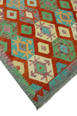 Sangat Flatweave Amaya Red/Purple Rug, 6'9 x 9'9