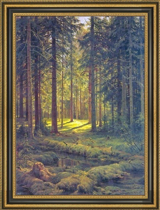 Ivan Ivanovich Shishkin Coniferous Forest- Sunny DayFramed Canvas Print, 16"x24"