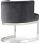 Gianna Velvet Dining Chair, Gray, Chrome Base