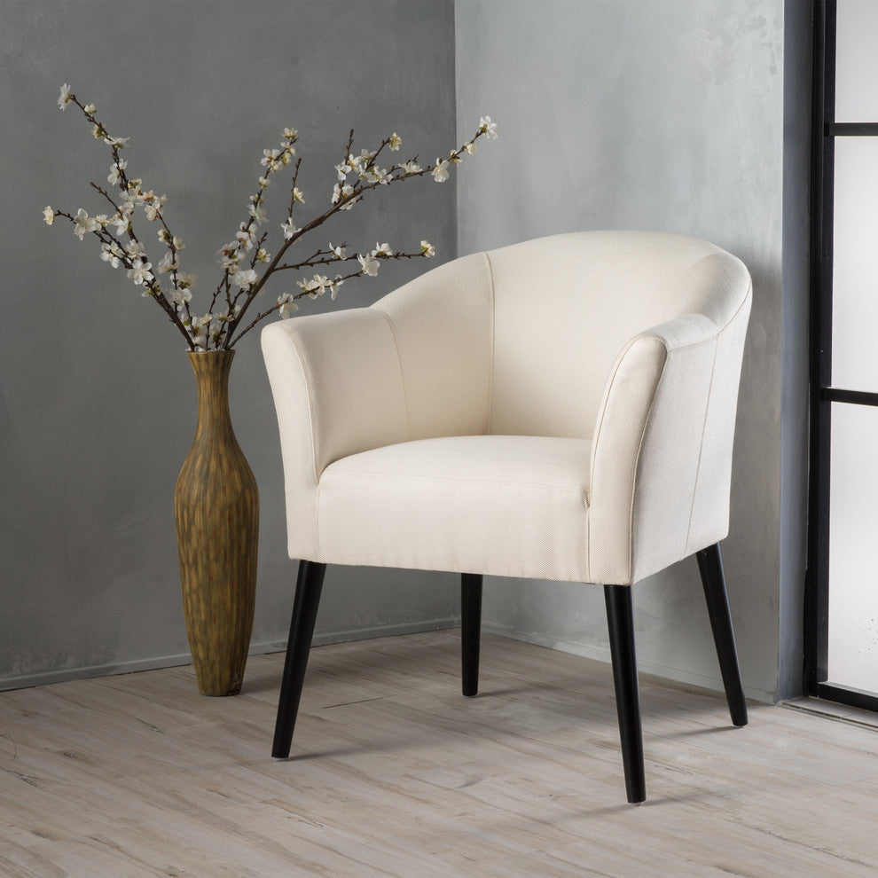 GDF Studio Charmaine Low Back Fabric Arm Chair, Beige