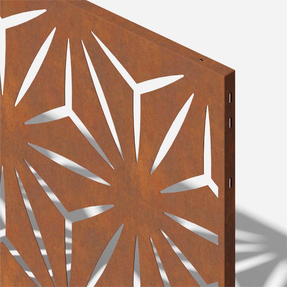 Alta Corten Steel Decorative Screen Panel, Star