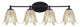Capri 4-Light Bath Bar, Matte Black/Vanilla Leaf