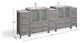 The Pullman Bathroom Vanity, Gray, 96", Double Sink, Freestanding