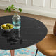 Dining Table, Round, Artificial Marble, Metal, Rose Gold Black, Modern, Bistro