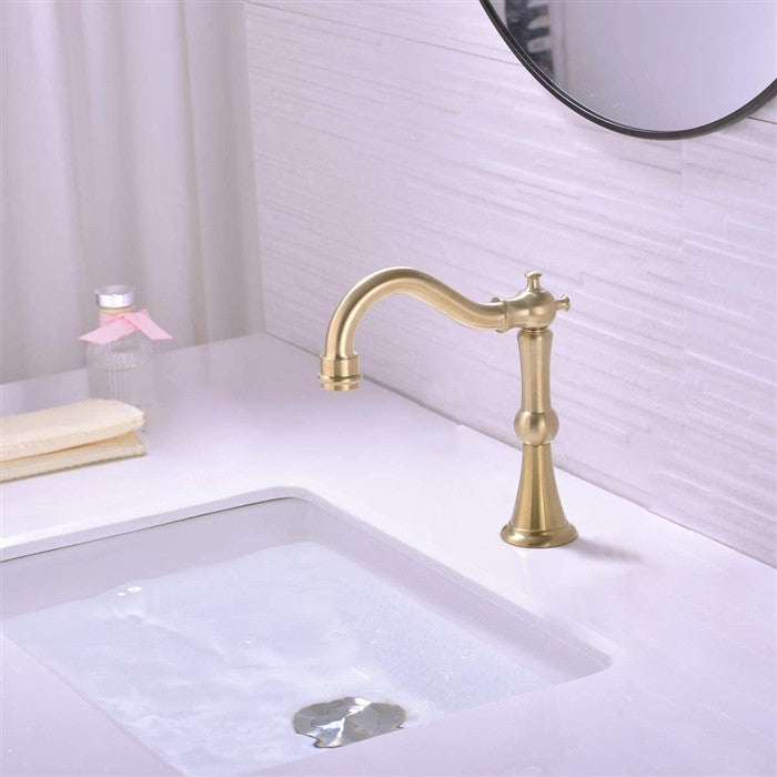 Bathselect Deck Mount Commercial Gold Brushed Automatic Sensor Faucet