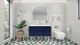 Belli 48" Wall Mounted Single Bathroom Vanity Set, Night Blue, Glossy White Top