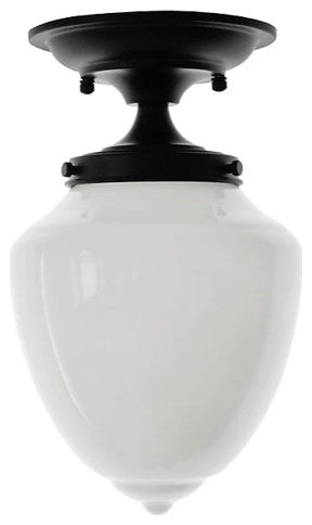 School Yard 8" Wide Opal Globe Flush Mount Ceiling Light
