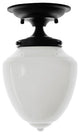 School Yard 8" Wide Opal Globe Flush Mount Ceiling Light
