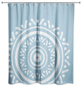Simple Blue Boho Circle 71x74 Shower Curtain