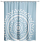 Simple Blue Boho Circle 71x74 Shower Curtain