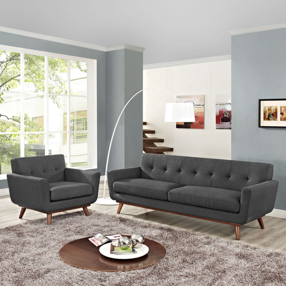 Gray Engage Armchair and Sofa Set of 2