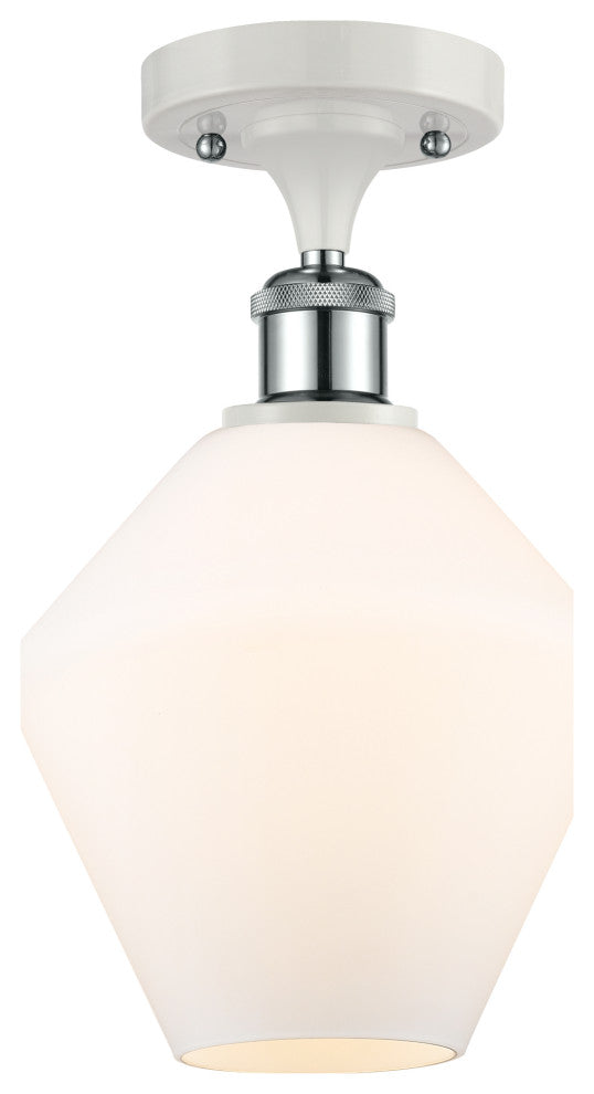 Innovations 516-1C-WPC-G651-8 1-Light Semi-Flush Mount, White/Polished Chrome