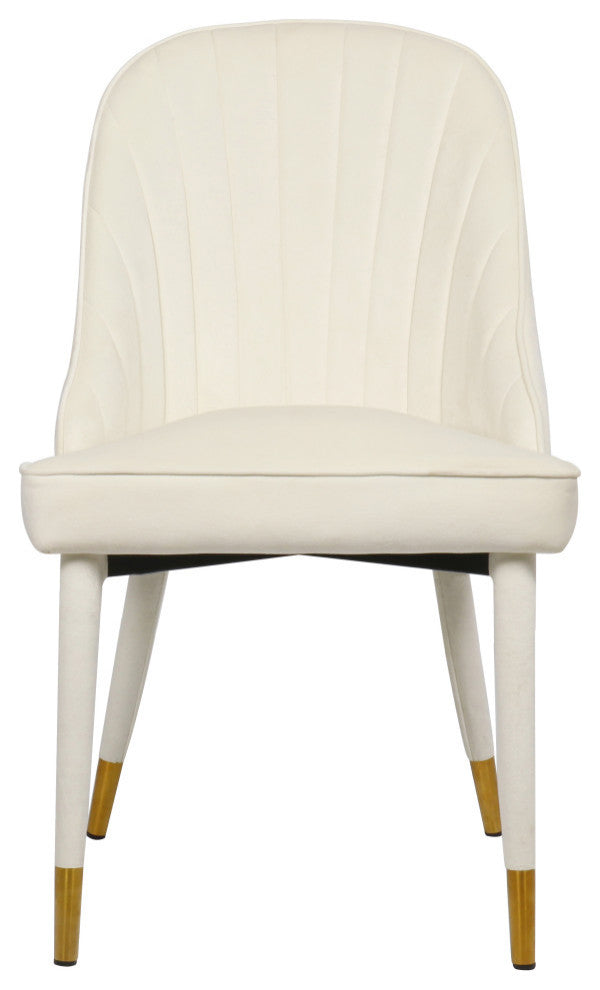 Belle Velvet Upholstered Dining Chair (Set of 2), Cream