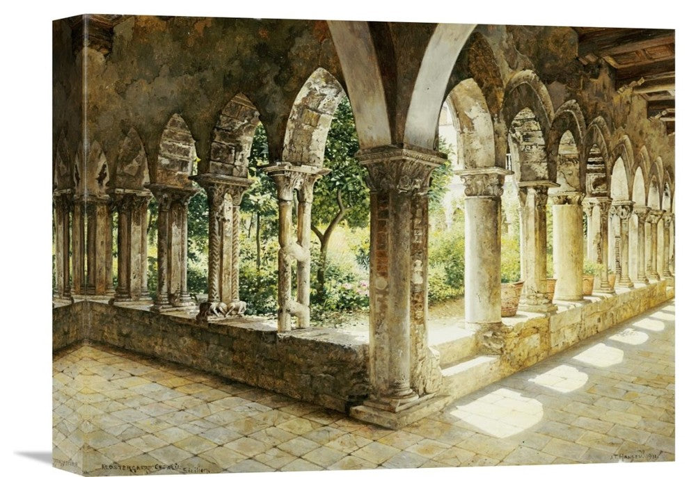 "Cefalu Cloisters, Sicily" Canvas Giclee by Josef Theodor Hansen, 16"x12"