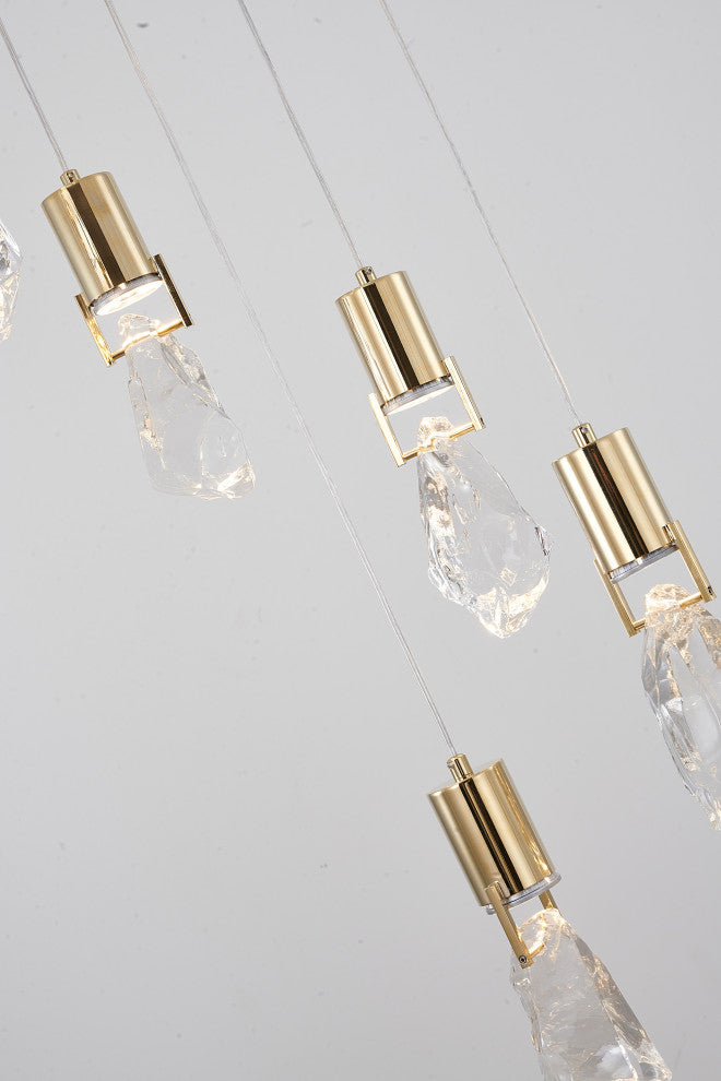 Bethel International MAT08C16G 7-Light Chandelier, Brushed Gold