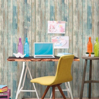Blue Distressed Wood Peel and Stick Wallpaper