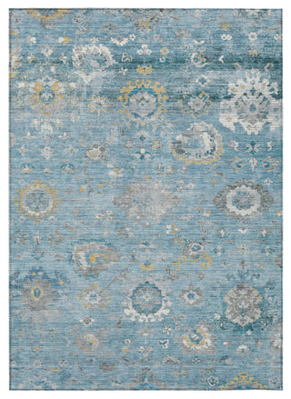 Machine Washable Indoor/Outdoor Chantille ACN1373 Teal 8' x 10' Rug