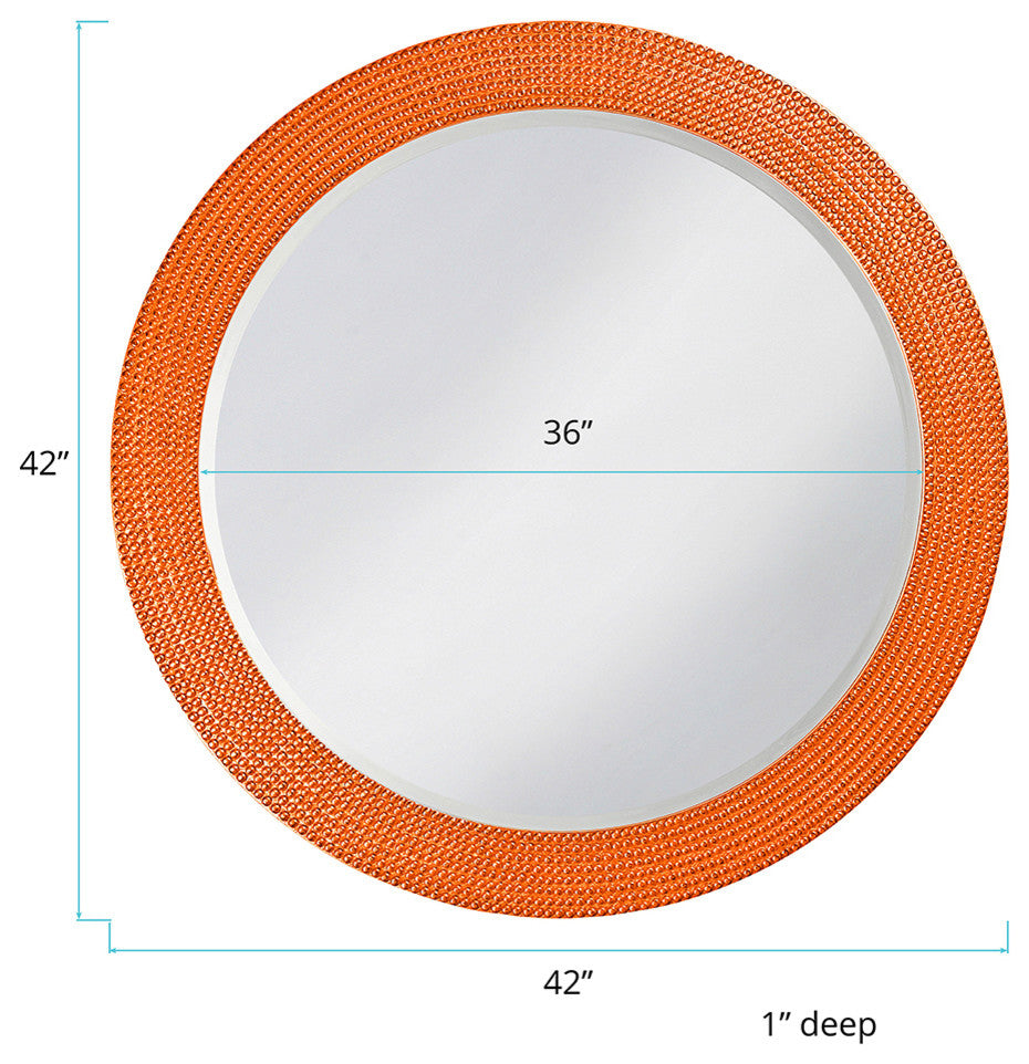 Lancelot Round Mirror, Orange