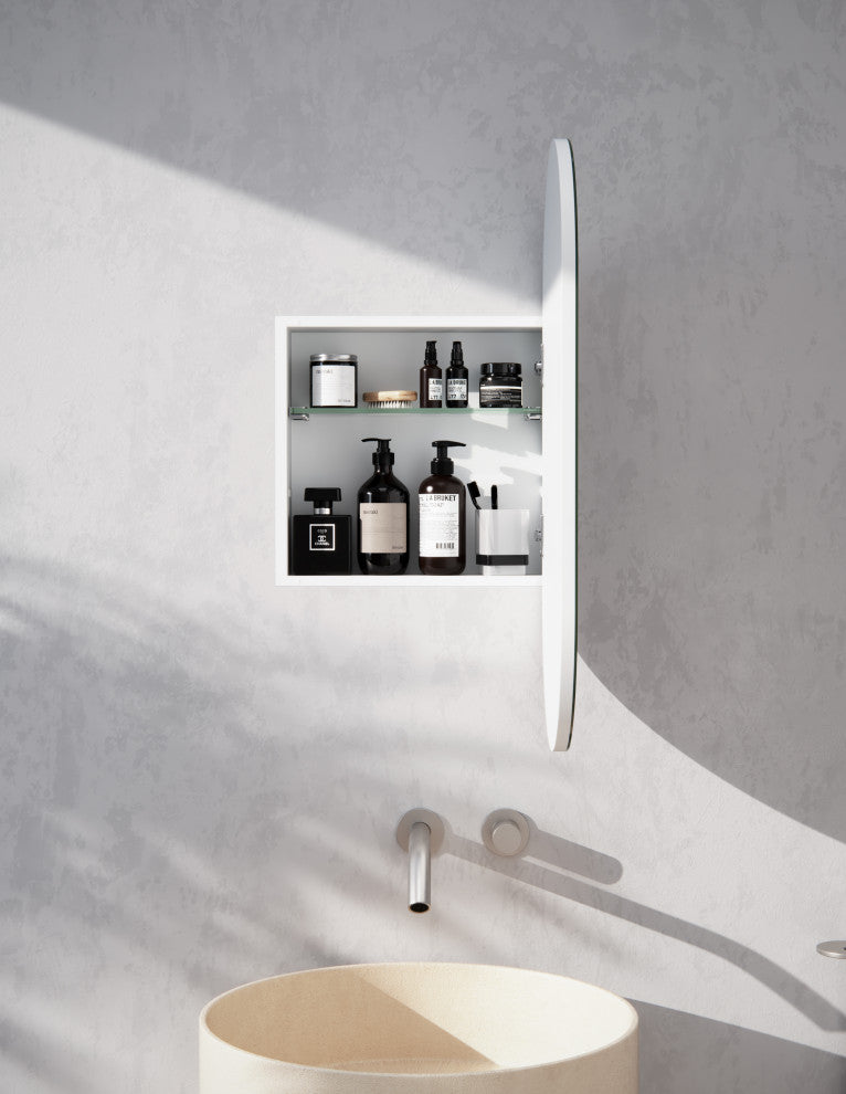 Ruma 16 in. W x 32 in. H x 4.75 in. D Medicine Cabinet in White Finish