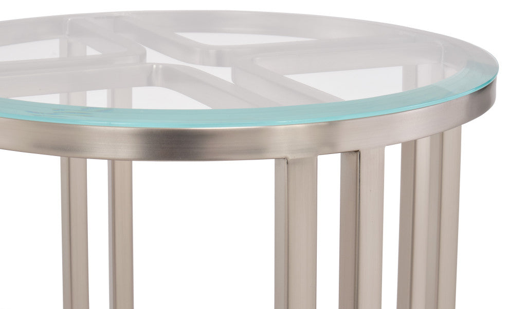 Lanterna Chairside Table - Silver Mist