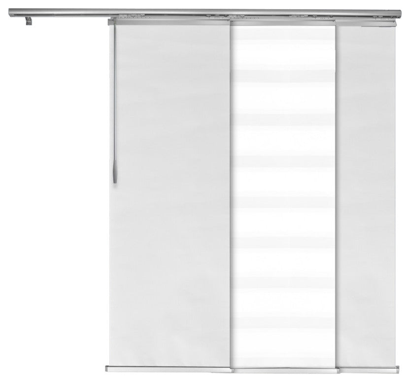 Blanched-Chauky White Panel Track Room Divider Vertical Blinds 94"Hx36-66"W