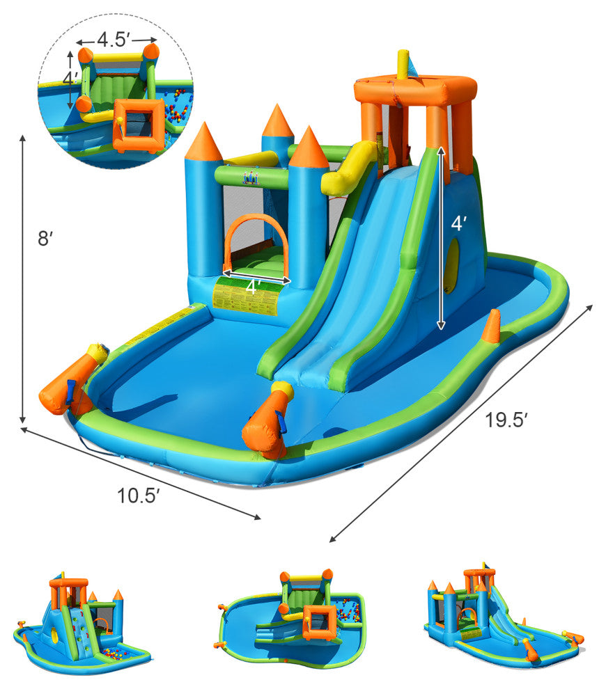 Bountech Inflatable Water Slide Kids Bounce House Splash Pool without Blower