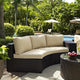 Catalina Outdoor Wicker Round Sectional Sofa With Sand Cushions