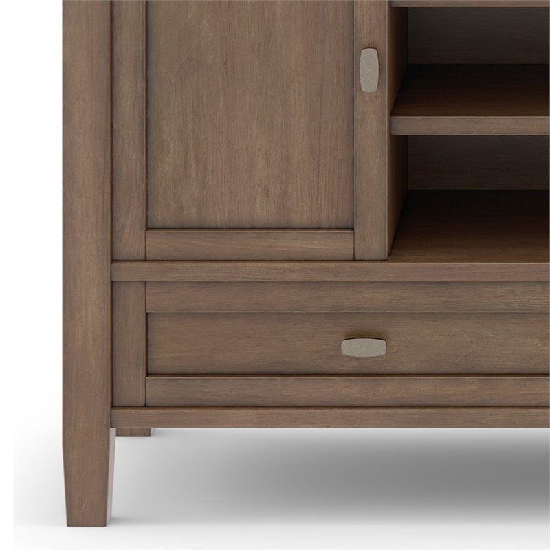 Solid Wood 47" Wide Tv Media Stand In Rustic Natural Aged Brown