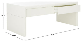 Safavieh Rune Coffee Table With Drawers, Ivory