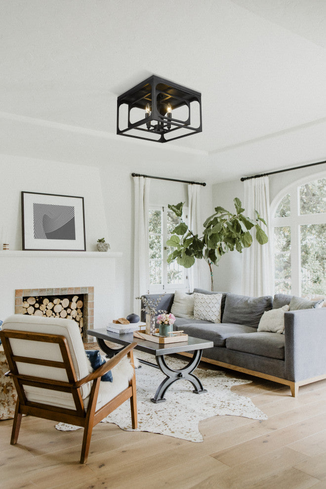 Zlite 3038F-MB 4-Light Flush Mount, Matte Black