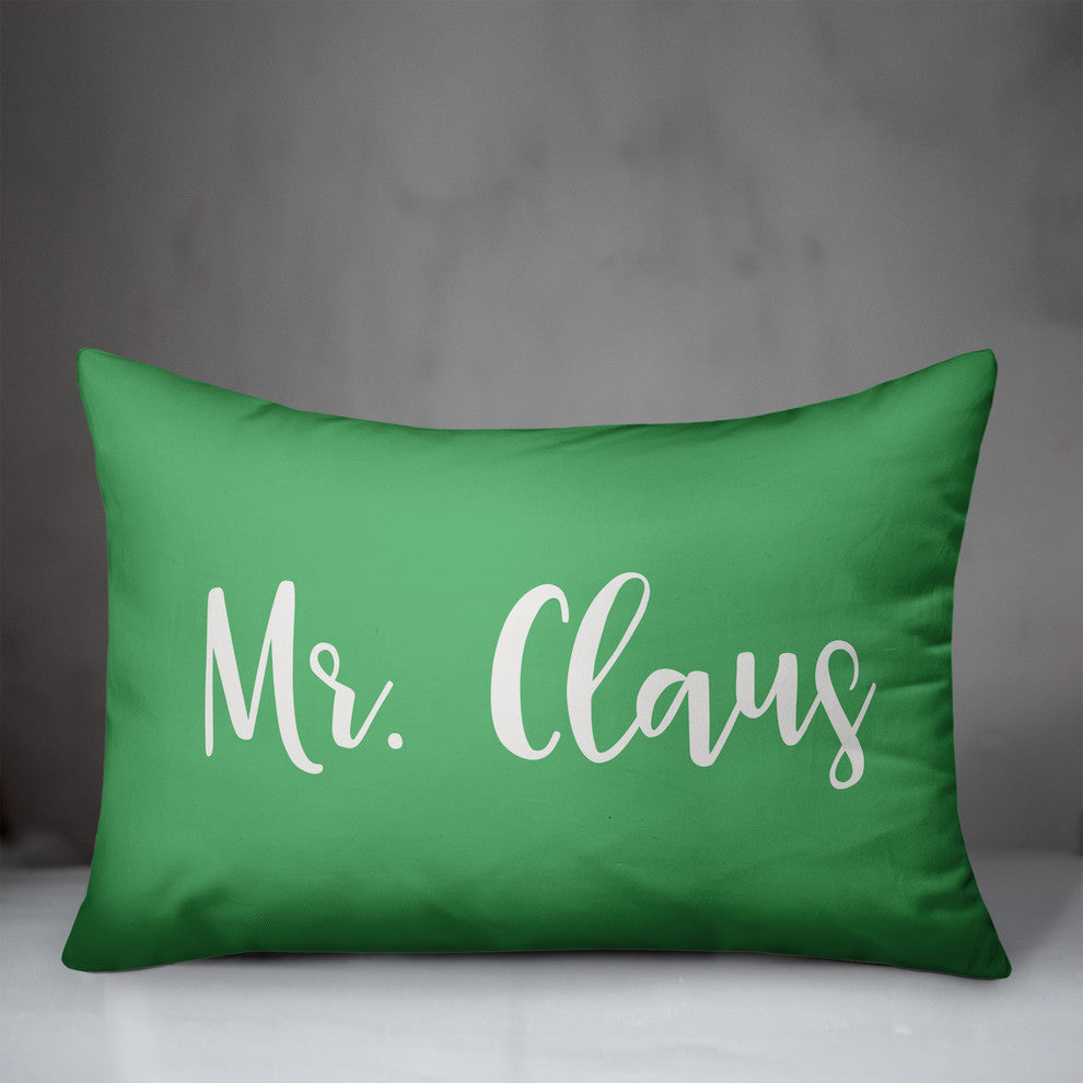 Mr. Claus, Light Green 14x20 Lumbar Pillow
