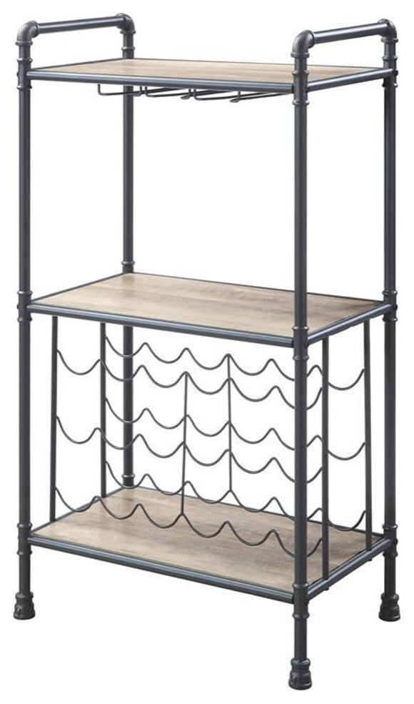 Ac00364, Wine Rack, Antique Oak & Sandy Gray Finish, Brantley