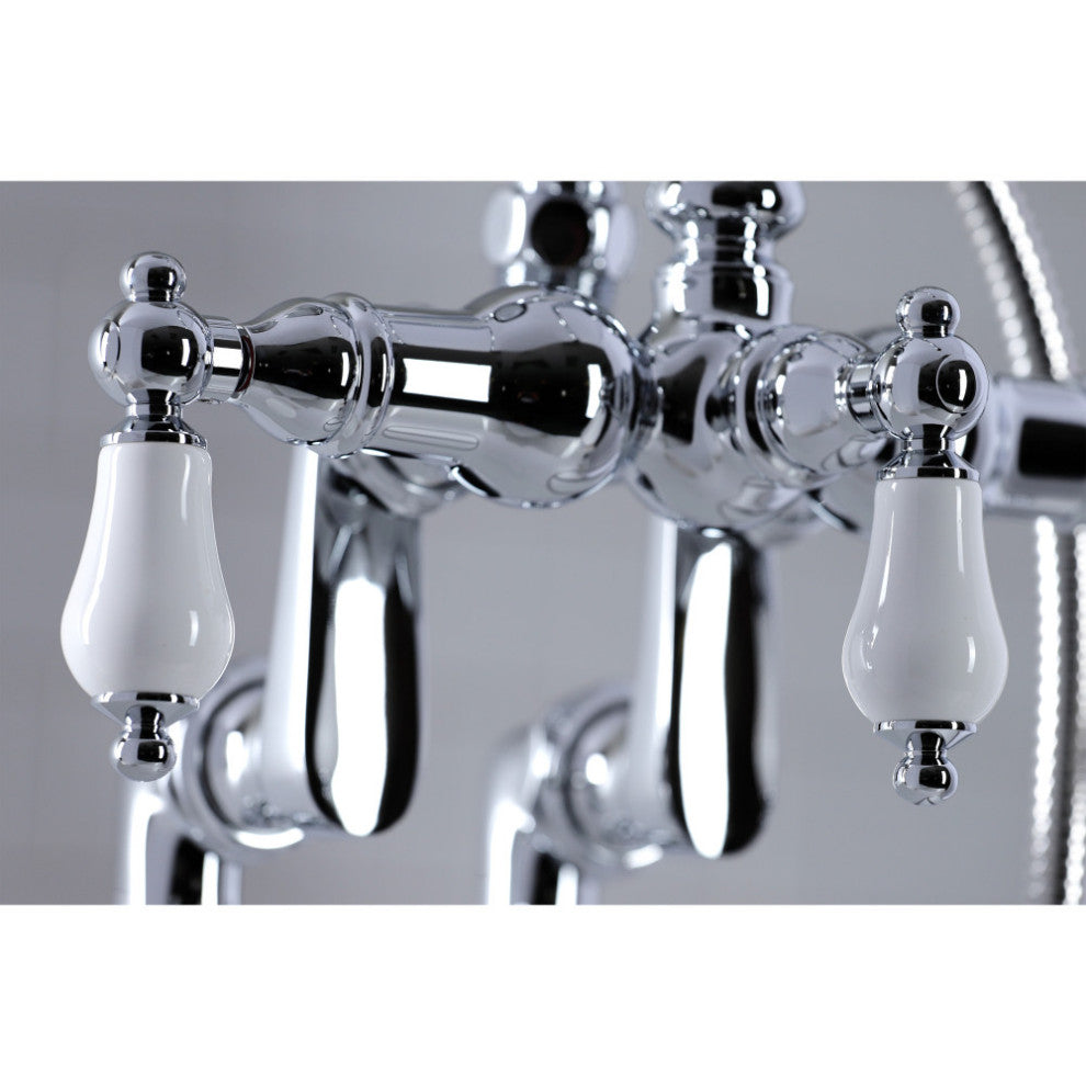 CC616T1 Clawfoot Tub Faucet With Hand Shower, Polished Chrome