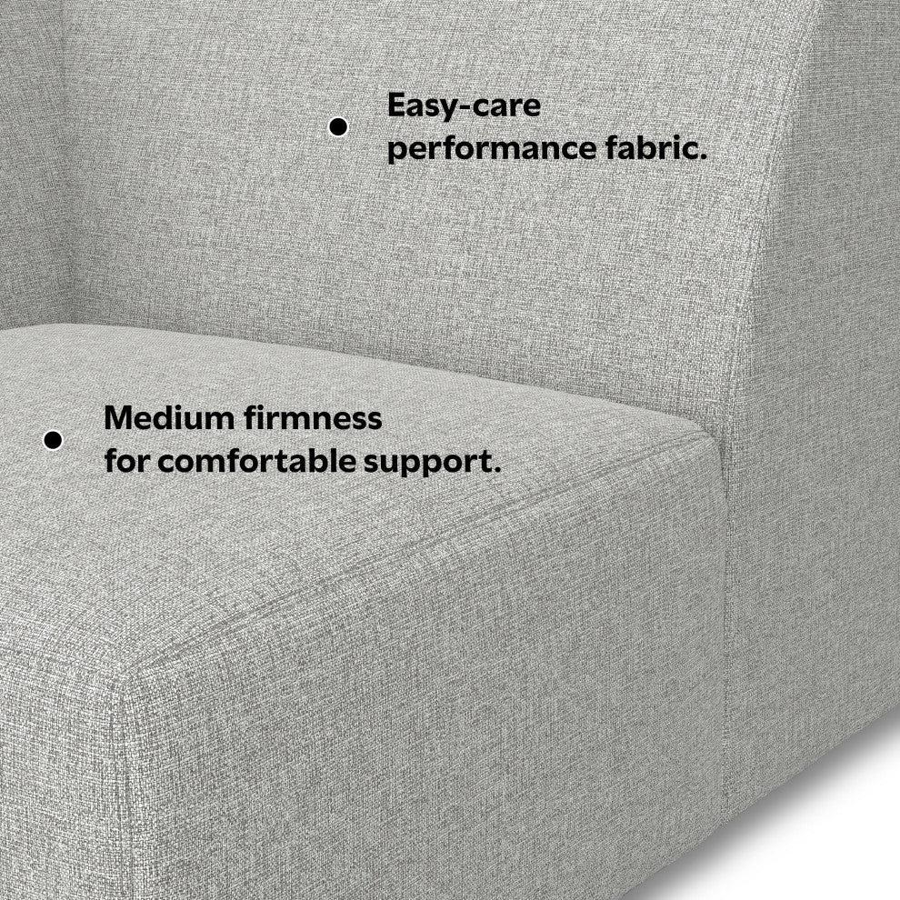 Rex Corner Sofa Module in Tightly Woven Performance Fabric