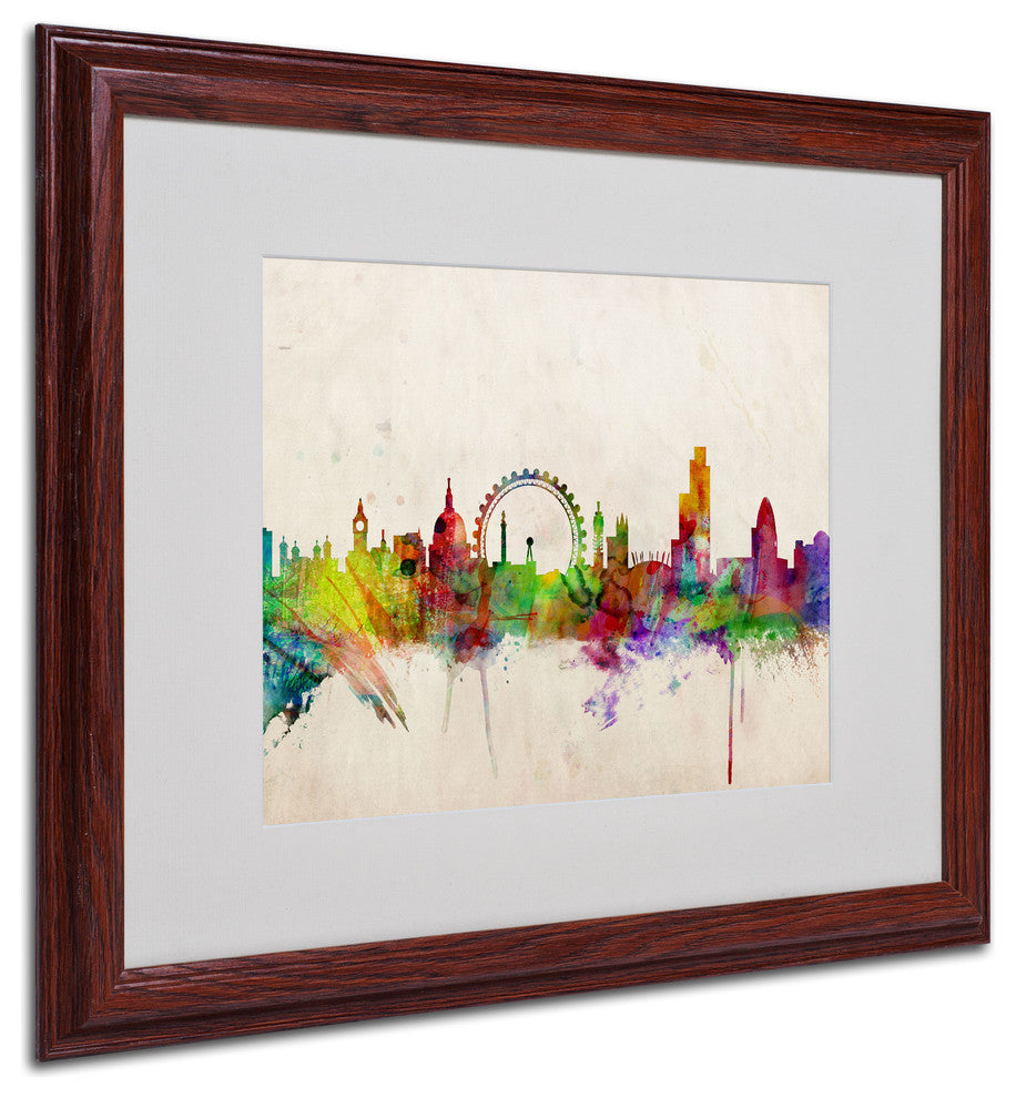 'London Skyline' Matted Framed Canvas Art by Michael Tompsett