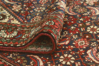 Fine Vintage Distressed Martha Navy/Red Runner, 3'6 x 9'6