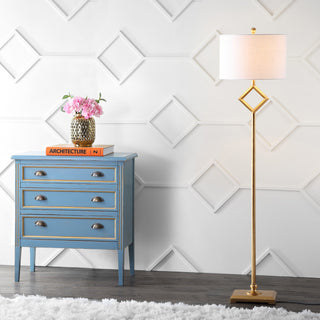 Juno Metal LED Floor Lamp, Gold Leaf, 62.5"