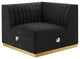 Conjure Channel Tufted Performance Velvet Left Corner Chair, Gold Black