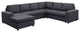 Lilola Home Dakota Sectional Sofa with Reversible Chaise in Dark Gray Linen