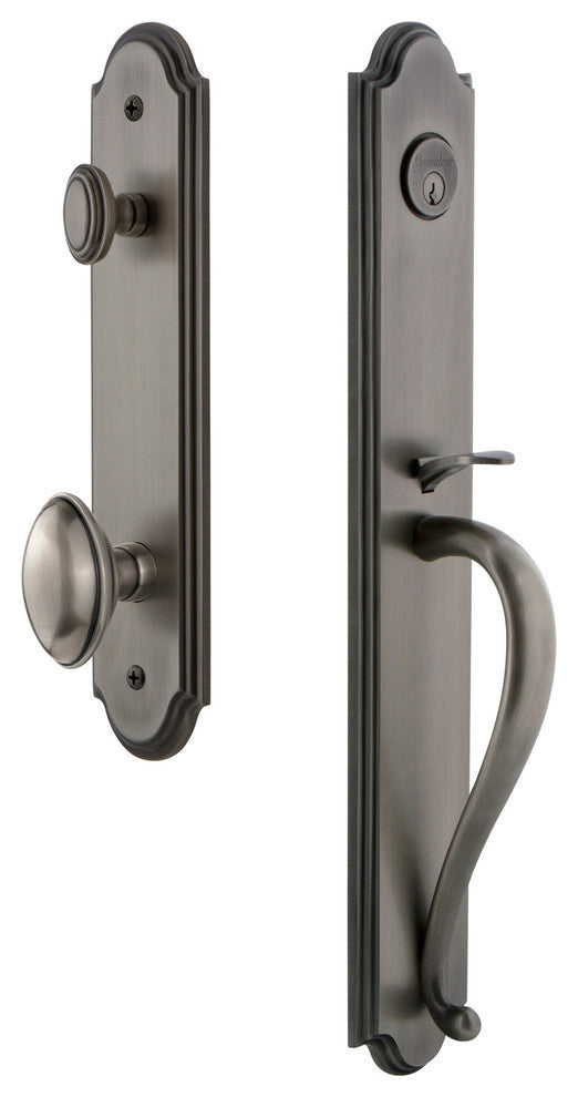 Arc 1-Piece Dummy Handleset, S Grip and Eden Prairie, Antique Pewter, 848543