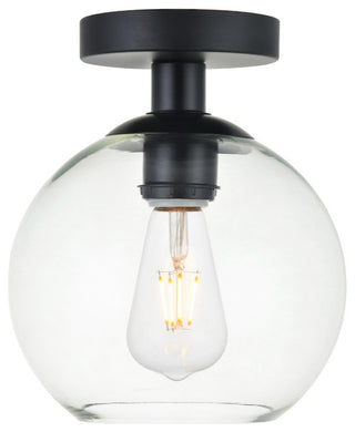 Baxter 1 Light Flush Mount in Black with Clear Glass