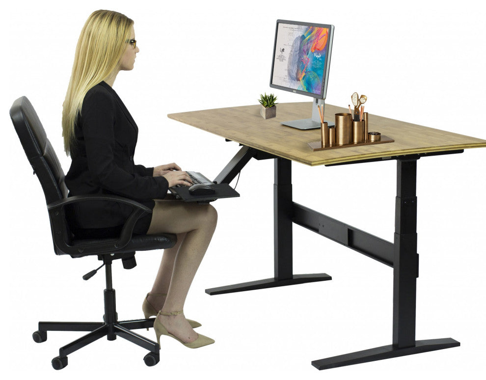 Black Ergonomic Under Desk Pull Out Keyboard Sit or Stand Tray