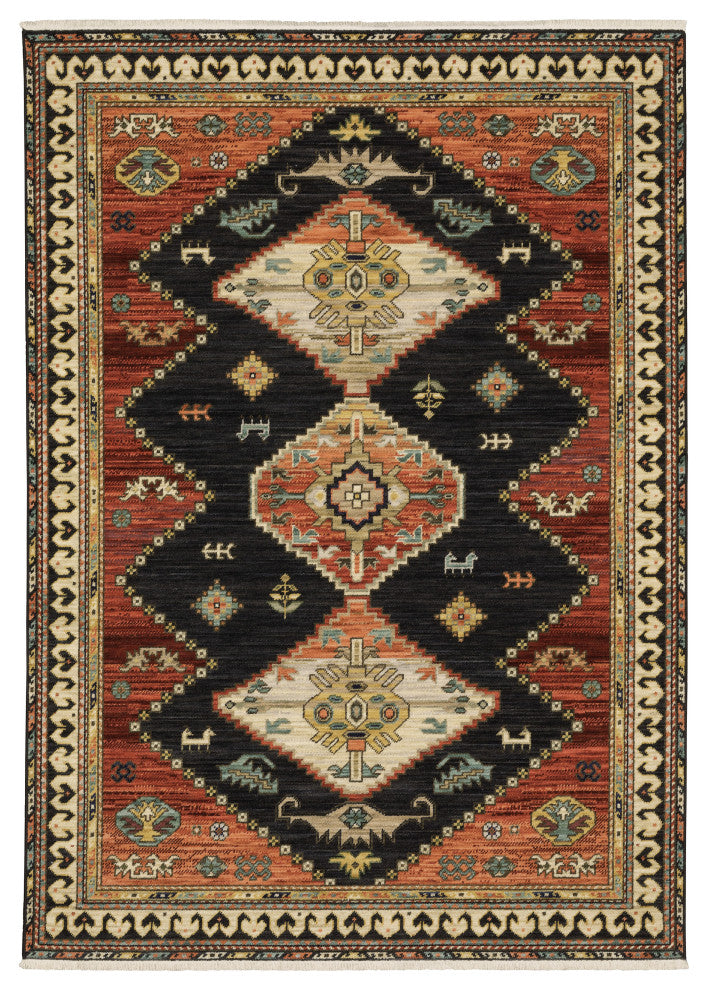 Oriental Weavers Lilihan 051K6 Medallion Rug, Navy, 3'3"x5'